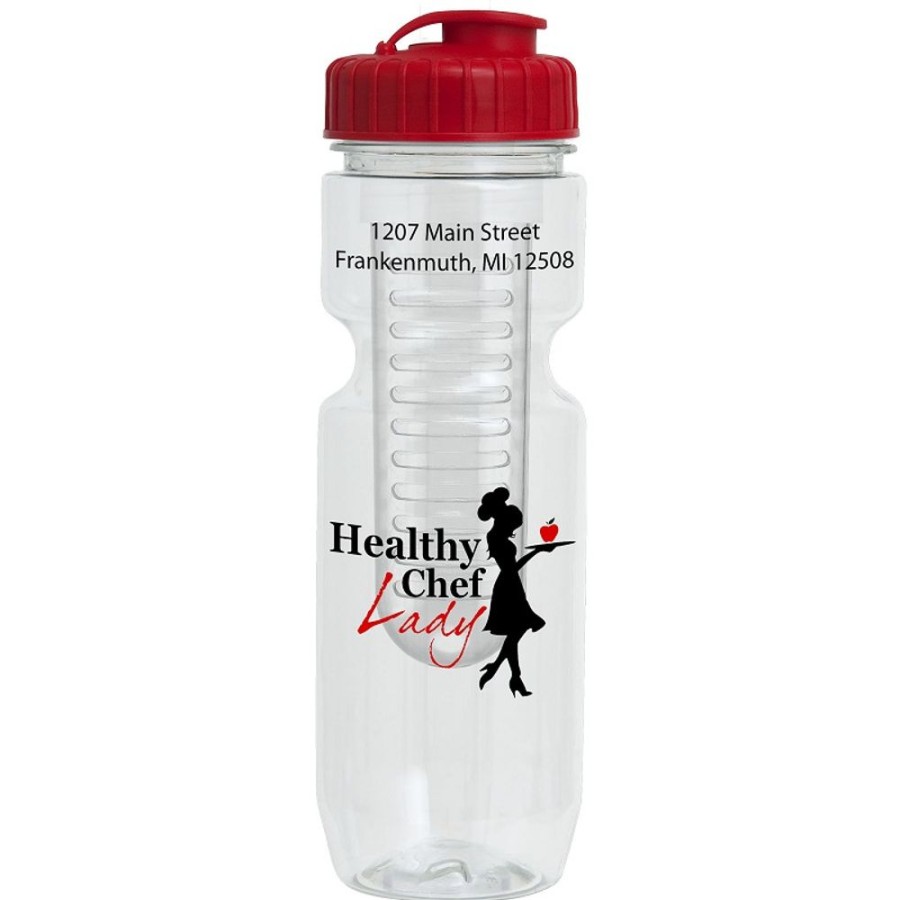 Drinkware CPS/Keystone | 0317I - 22Oz Translucent Bike Bottle With Flip Top Lid & Infuser