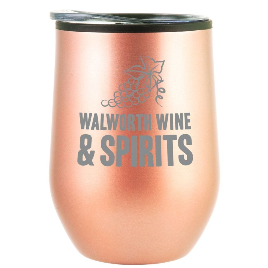 Drinkware CPS/Keystone | 8004 - 12 Oz Bay Mist Stainless Wine Tumbler With Lid