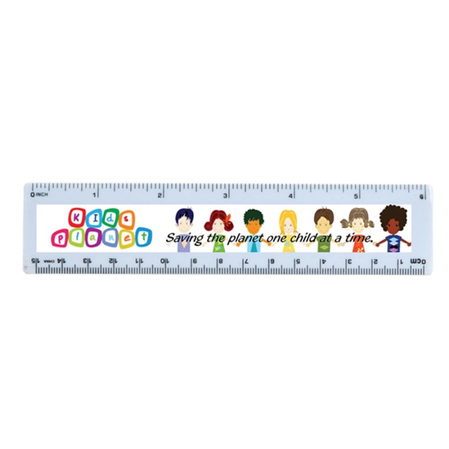 Office CPS/Keystone | 0266 - Standard 6 Inch Ruler With Four Color Process Imprint White