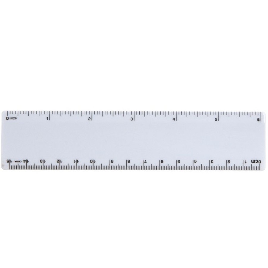 Office CPS/Keystone | 0266 - Standard 6 Inch Ruler With Four Color Process Imprint White