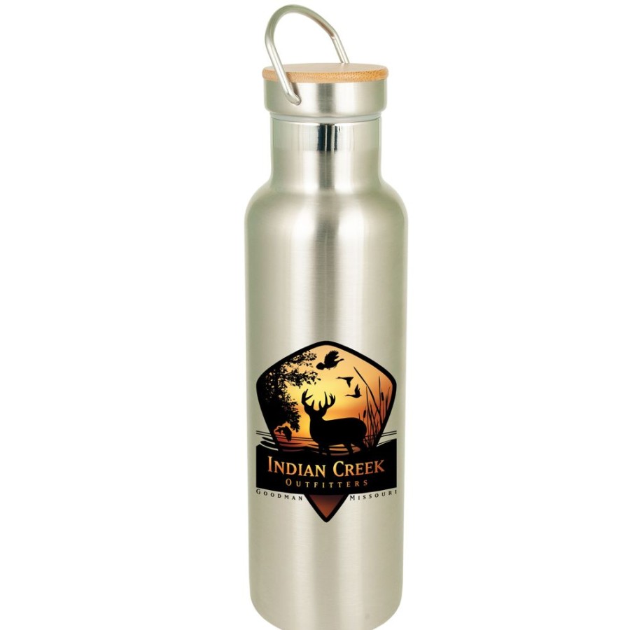 Drinkware CPS/Keystone | 8002 - 20 Oz Bedford Double Walled Stainless Water Bottle With Bamboo Lid