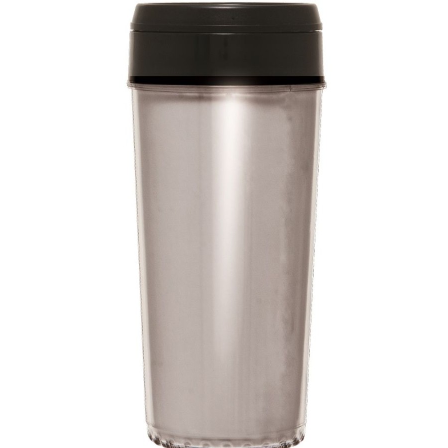 Drinkware CPS/Keystone | 0356 - 16Oz Elite Insert Insulated Tumbler Clear With Black Lid.