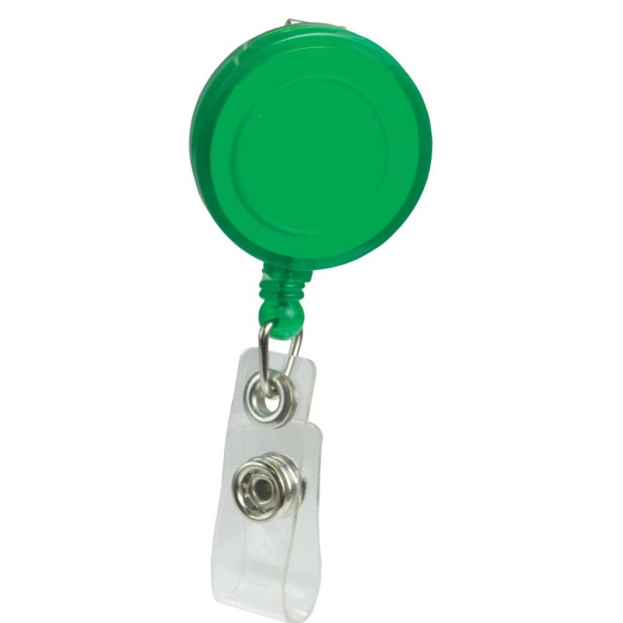 Tradeshow CPS/Keystone | Bh108 - Round Pad Print Retractable Badge Holder With Alligator Clip