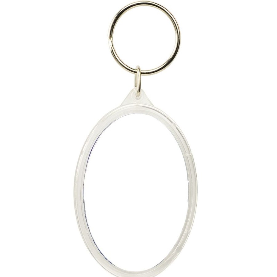 Key Tags CPS/Keystone | 0318 - Oval Crystal Keytag Clear Outer Shell With Four Color Process Paper Insert And Silver 1" Split Ring