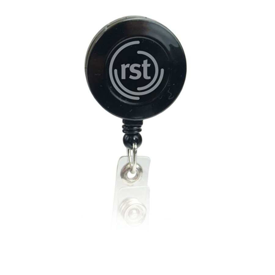 Tradeshow CPS/Keystone | Bh106 - Round Pad Print Retractable Badge Holder With Slide On Clip