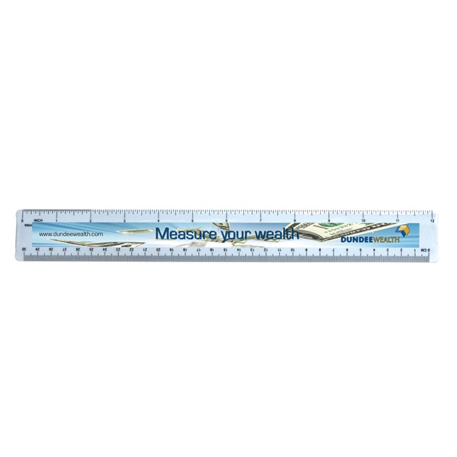 Office CPS/Keystone | 0267 - Standard 12 Inch Ruler With Four Color Process Imprint White