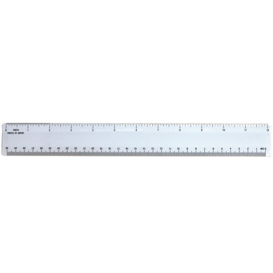 Office CPS/Keystone | 0267 - Standard 12 Inch Ruler With Four Color Process Imprint White