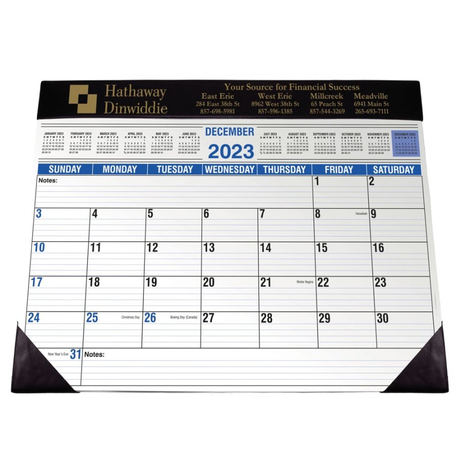 Office CPS/Keystone | 0274 - Full Size Desk Planner Black Vinyl Trim. 80# Paper.